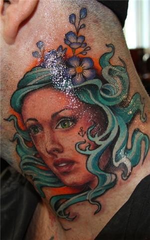 tattoos/ - Custom Girl Head Tattoo - 49554
