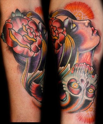Sean Herman - skully girl tattoo