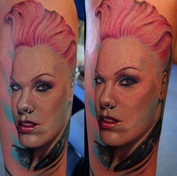 tattoos/ - Pink portrait tattoo - 49062