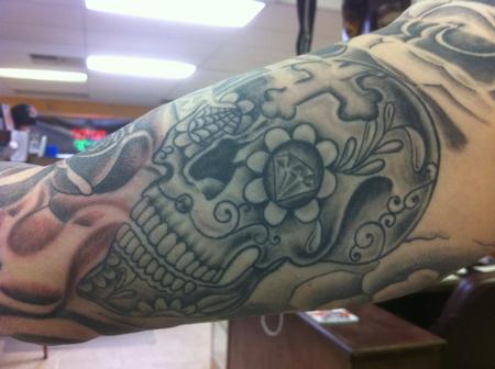 tattoos/ - Black and Grey Sugar Skull - 78743