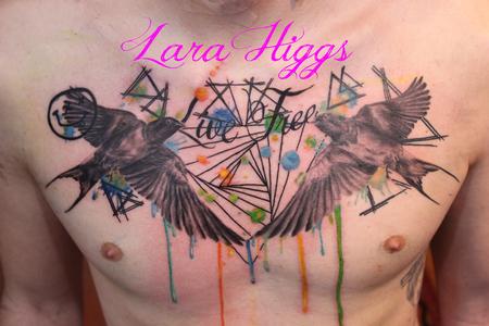 tattoos/ - Abstract water colour swallows - 108754