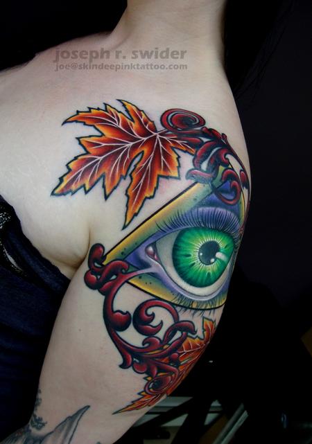 tattoos/ - All seeing eye with leaves - 103803