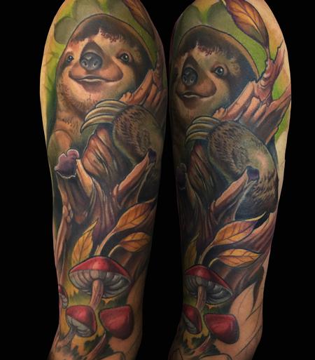 tattoos/ - new school colorful sloth tattoo - 141758