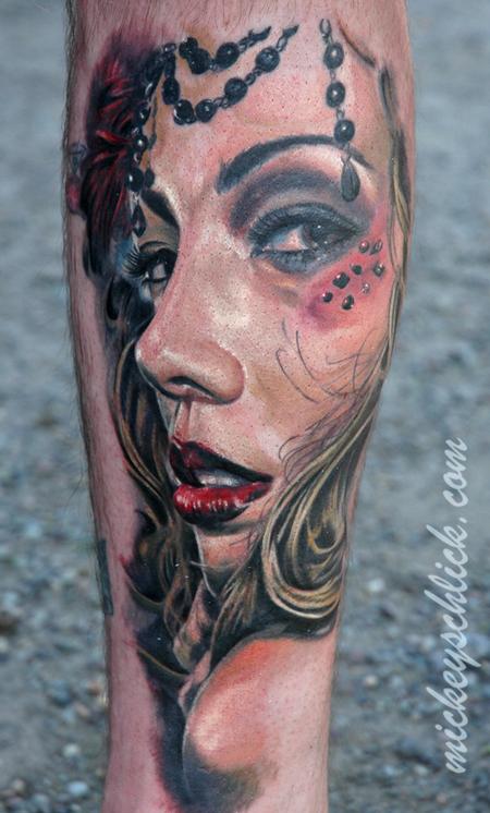 tattoos/ - Burlesque Portrait Tattoo - 99051