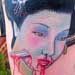 Tattoos - Geisha Girl Head with Dagger Tattoo - 32955