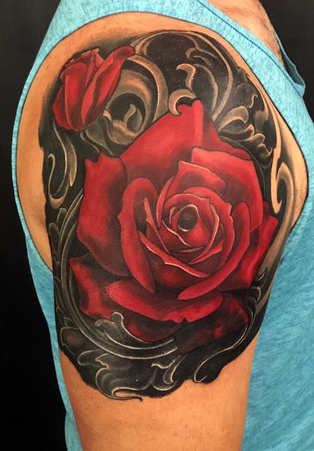 tattoos/ - Rose And Filigree Cover Up - 127429