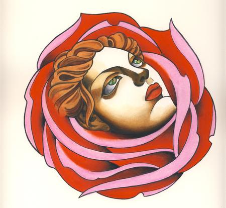 Art Galleries - a face in a rose - 62839