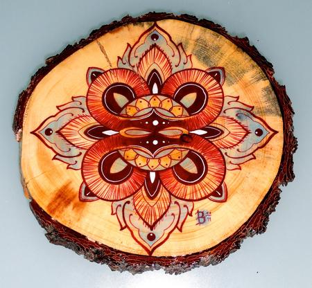Art Galleries - mandala on wood - 65399