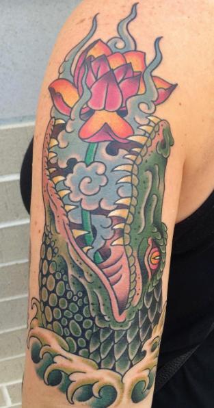 tattoos/ - Alligator Lotus Tattoo - 120374