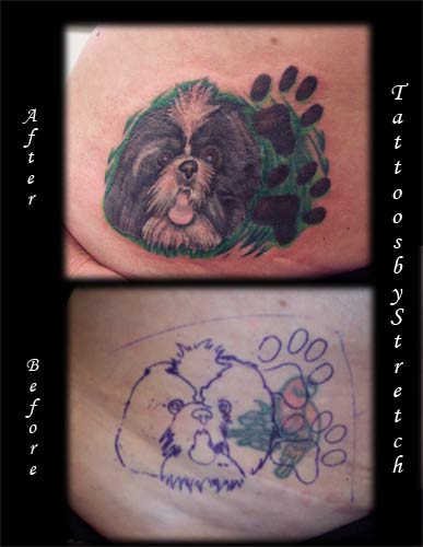 Looking for unique  Tattoos? Dog Coverup