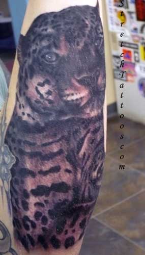 Looking for unique  Tattoos? Black and Gray Jaguar Tattoo