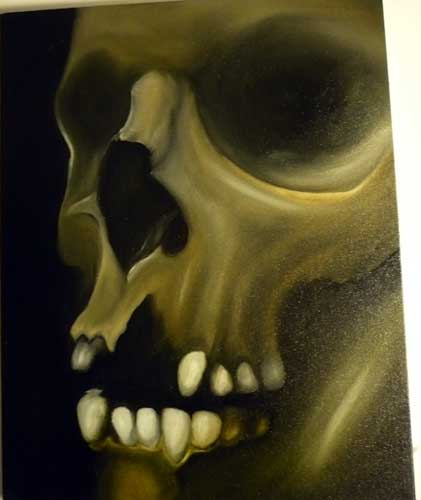 Looking for unique  Art Galleries? Skull Oil Painting
