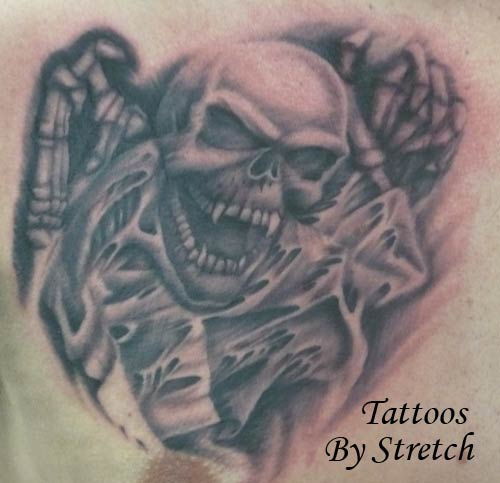 Looking for unique  Tattoos? Black and Gray Skull