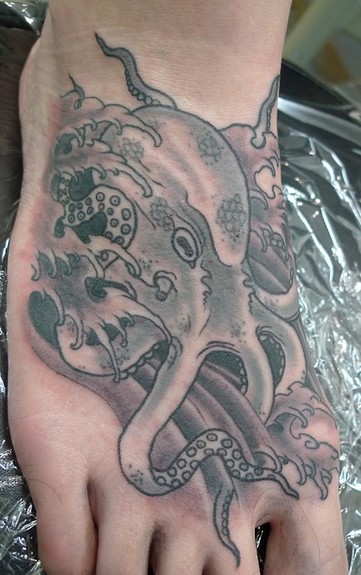 tattoos/ - Black and Gray octopus  - 51711