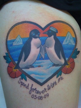 tattoos/ - Heart Penguins - 49309
