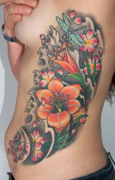 tattoos/ - Color Cherry Blossoms Tattoo - 61606