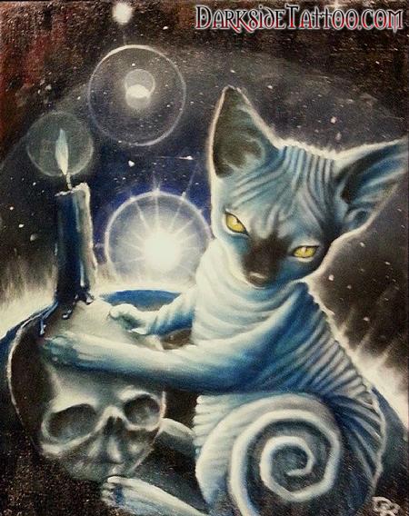 Art Galleries - Color oil painting of Dave's Cat Anubis - 88740