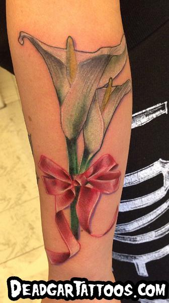 tattoos/ - Alcatraz flower with pink ribbon  - 78830
