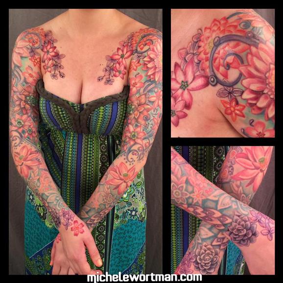 tattoos/ - Vintage floral bodyset on Renee - 117143
