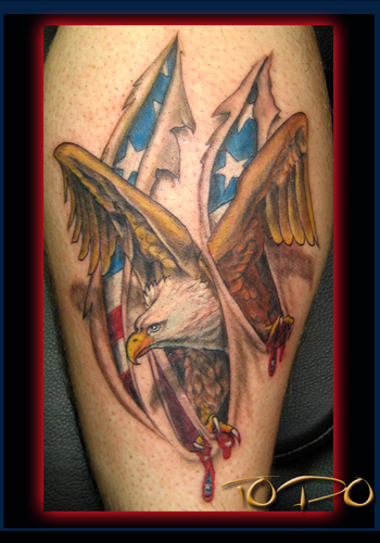 Ripping Eagle Tattoo. Placement: Arm Comments: Ouch