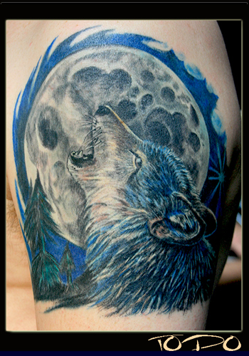 werewolf tattoo. moon tattoo. Todo - Wolf in
