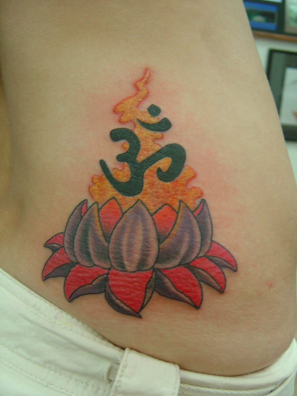 Looking for unique Anthony Riccardo Tattoos ohm served over lotus flower
