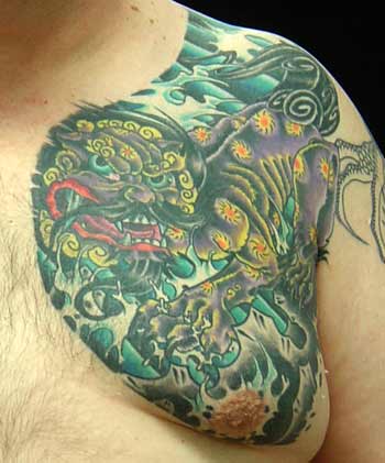 Fu Dog Tattoos | Guardian Lion Tattoo | Asian Dog Tattoo