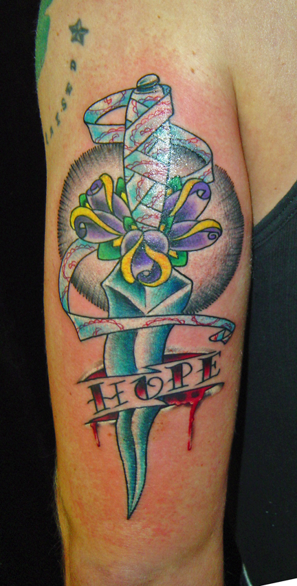 Keywords Color tattoos Lettering tattoos Traditional American tattoos