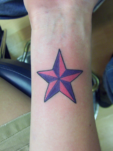 nautical star tattoo wrist