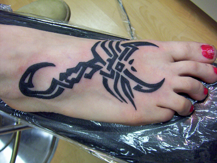 scorpian tattoos. Tribal Borneo Scorpion Tattoo