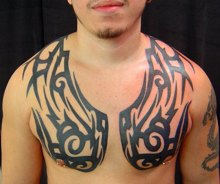 Tribal Chest Tattoo Design