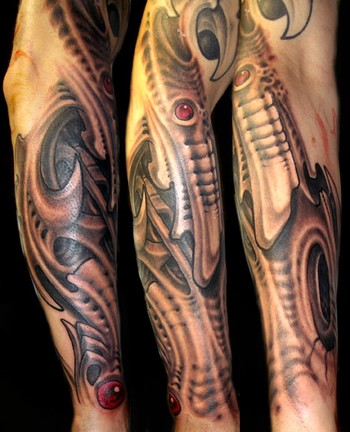 Looking for unique Adrian Dominic Tattoos? black and grey bio arm