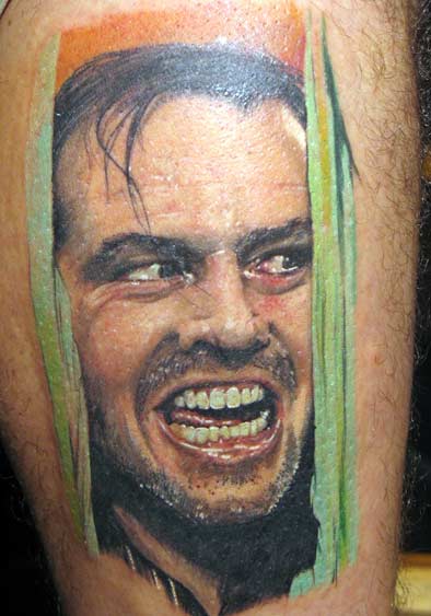 jack nicholson gif. realistic tattoo.