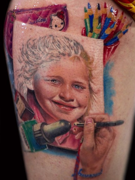 Alex De Pase - Child Portrait Tattoo
