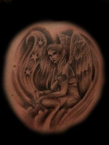 Looking For Unique Pin Up Tattoos Angel And Stars 375x500px