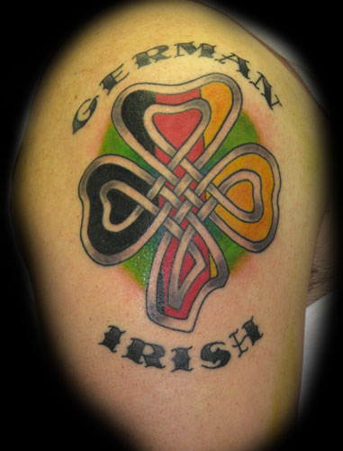 Celtic Clover Tattoo Black and