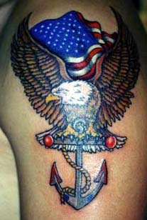 Tattoo Galleries: Flag eagle and anchor Tattoo Design