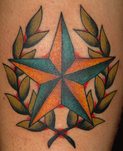 nautical star tattoo that was an important good luck symbol to sailors.