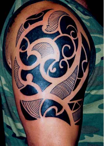 tribal shoulder tattoos. Tribal Shoulder Tattoos Mokos