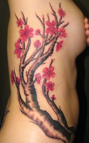 Sexy Cherry Blossom Tattoo
