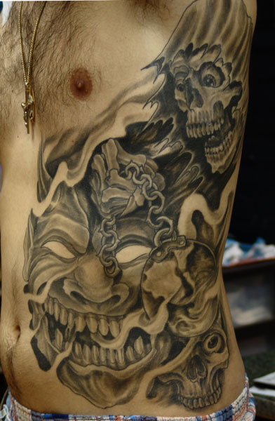 Black and Gray tattoos Tattoos demon scene