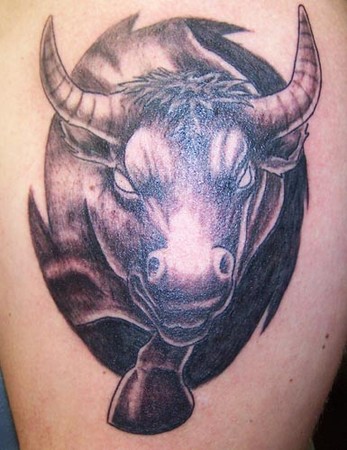 Black and Gray tattoos Tattoos bull
