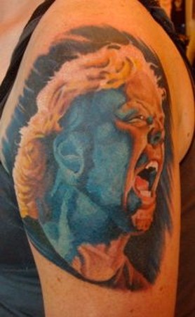  and iron tattoo convention in orlando its a portrait of James Hetfield 
