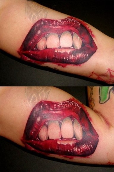 Funky Lips Tattoos