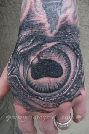 tattoos of evil eyes. Bob Tyrrell - Eye Tattoo on hand