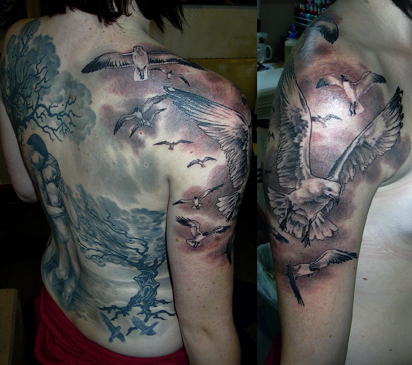 Tattoos - image 40 of 71. Bird Half Sleeve. Chris Dingwell - email