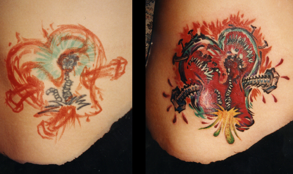 Heart Tattoo Cover Up. Chris Dingwell - email. Placement: Stomach