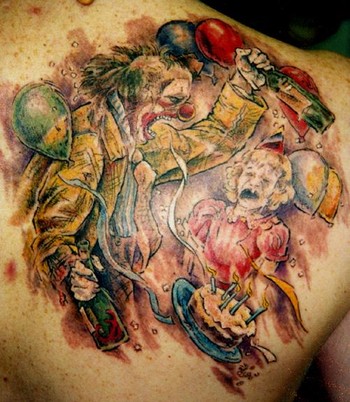 Clown Tattoo on Leg. Download Full-Size Image | Main Gallery Page