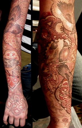 Looking for unique Sleeve tattoos Tattoos? Bird and Lace Sleeve