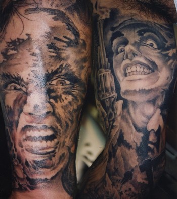 skull sleeve tattoos. Tattoos gt; Half-Sleeve tattoos